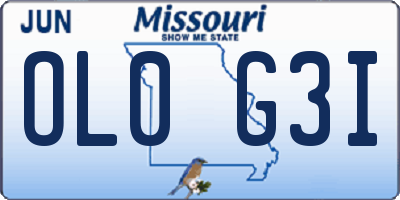 MO license plate OL0G3I
