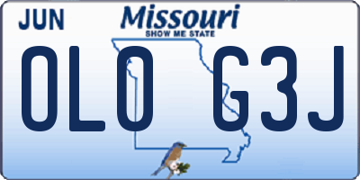 MO license plate OL0G3J