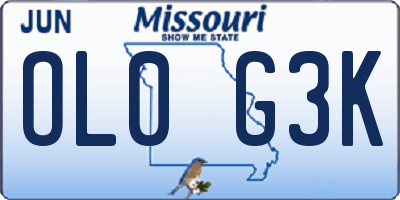 MO license plate OL0G3K