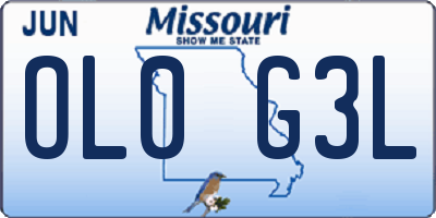 MO license plate OL0G3L