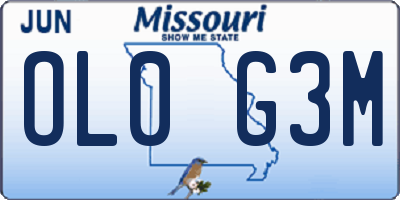 MO license plate OL0G3M