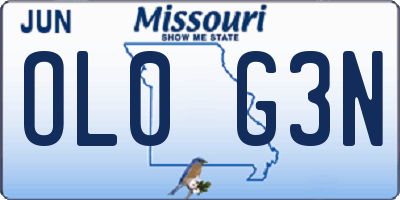 MO license plate OL0G3N