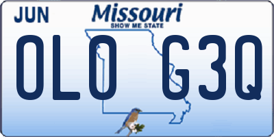 MO license plate OL0G3Q