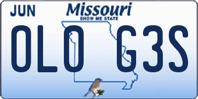 MO license plate OL0G3S