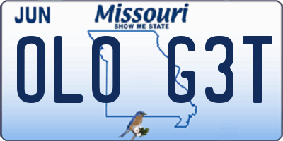 MO license plate OL0G3T