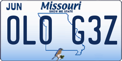 MO license plate OL0G3Z