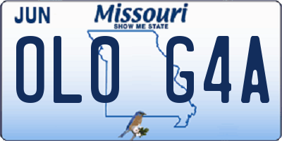 MO license plate OL0G4A