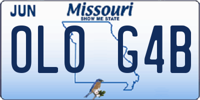 MO license plate OL0G4B