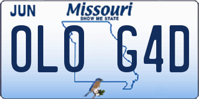 MO license plate OL0G4D