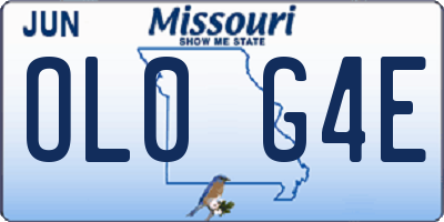 MO license plate OL0G4E