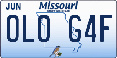 MO license plate OL0G4F