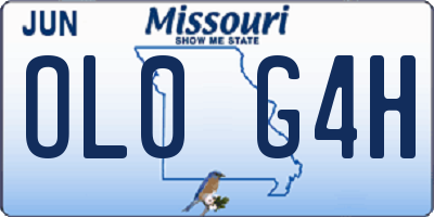 MO license plate OL0G4H