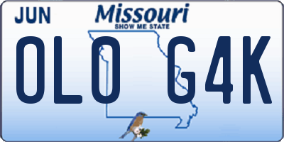 MO license plate OL0G4K