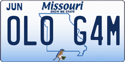 MO license plate OL0G4M