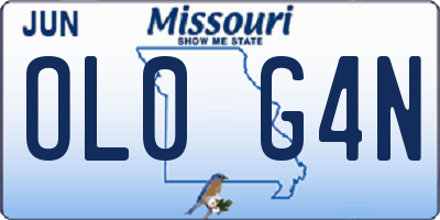 MO license plate OL0G4N
