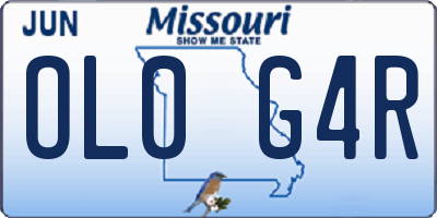 MO license plate OL0G4R