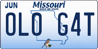 MO license plate OL0G4T