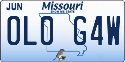 MO license plate OL0G4W