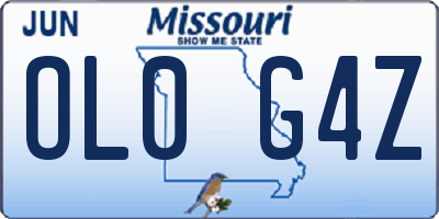 MO license plate OL0G4Z