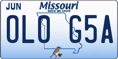 MO license plate OL0G5A
