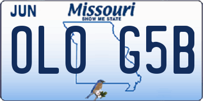 MO license plate OL0G5B