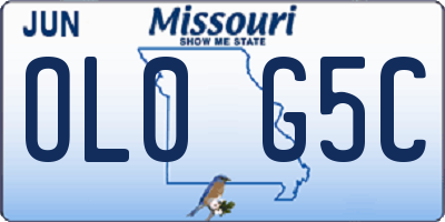 MO license plate OL0G5C