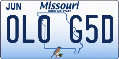 MO license plate OL0G5D