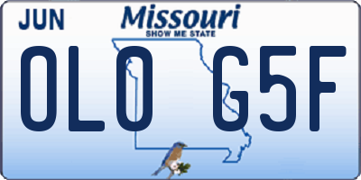 MO license plate OL0G5F