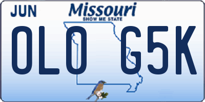 MO license plate OL0G5K