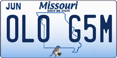 MO license plate OL0G5M