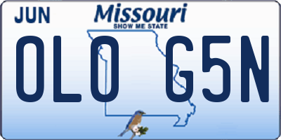 MO license plate OL0G5N