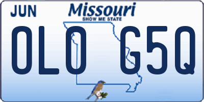 MO license plate OL0G5Q
