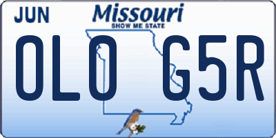 MO license plate OL0G5R
