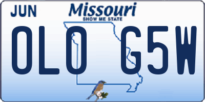 MO license plate OL0G5W