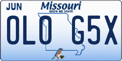MO license plate OL0G5X