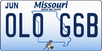 MO license plate OL0G6B