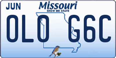 MO license plate OL0G6C