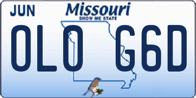 MO license plate OL0G6D