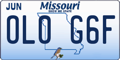 MO license plate OL0G6F