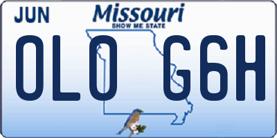 MO license plate OL0G6H