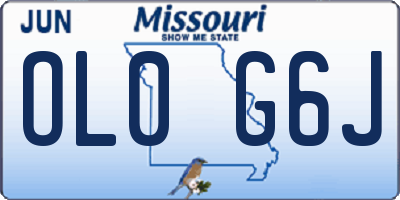 MO license plate OL0G6J