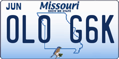 MO license plate OL0G6K