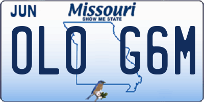 MO license plate OL0G6M