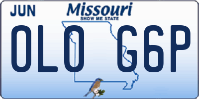 MO license plate OL0G6P