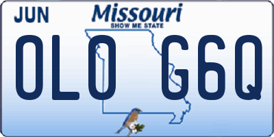 MO license plate OL0G6Q