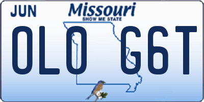 MO license plate OL0G6T