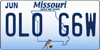 MO license plate OL0G6W