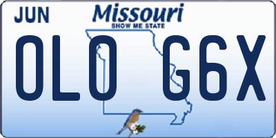 MO license plate OL0G6X