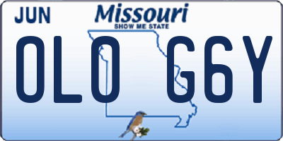 MO license plate OL0G6Y