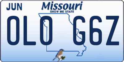 MO license plate OL0G6Z